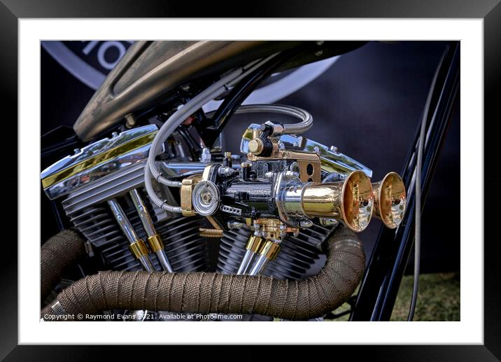 Harley Davidson detail Framed Mounted Print by Raymond Evans
