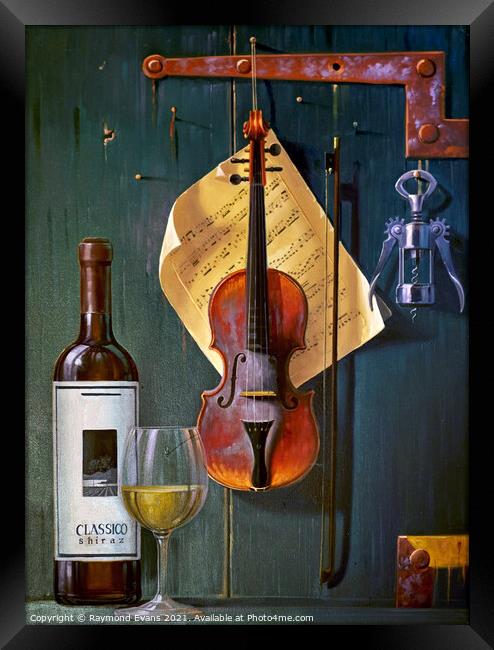Wine and Accompaniment Framed Print by Raymond Evans
