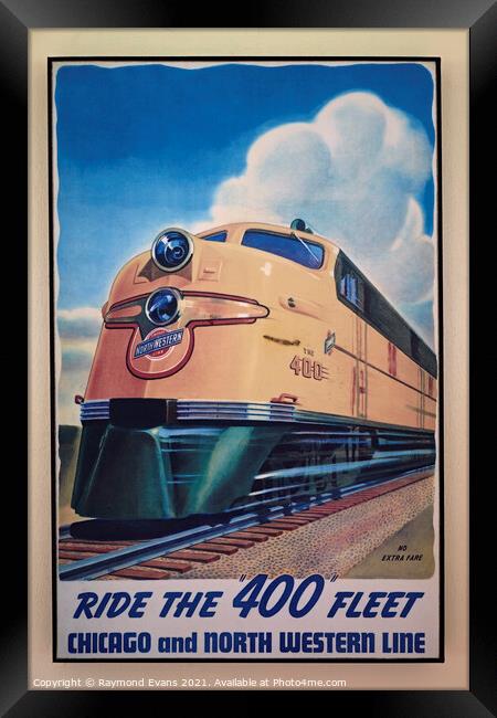 400 train poster Framed Print by Raymond Evans