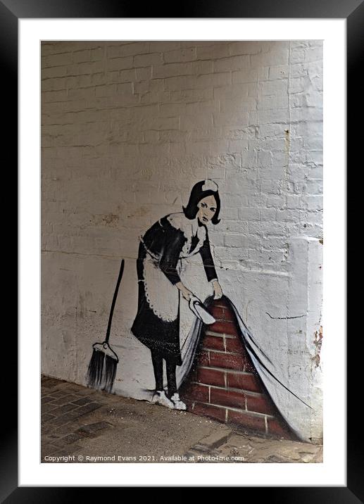 Banksy art Framed Mounted Print by Raymond Evans