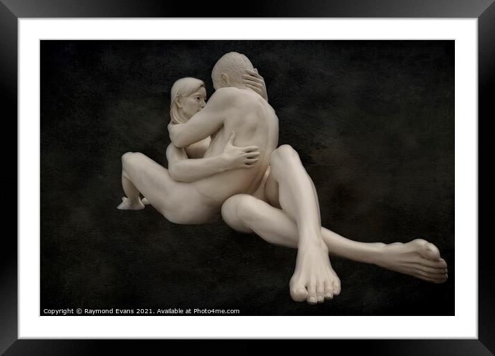 Naked Lovers Framed Mounted Print by Raymond Evans