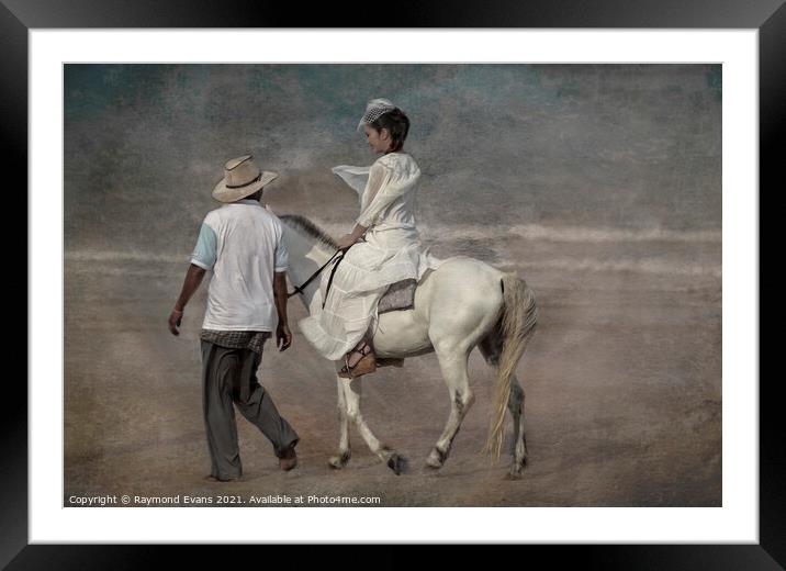 Woman and horse Framed Mounted Print by Raymond Evans