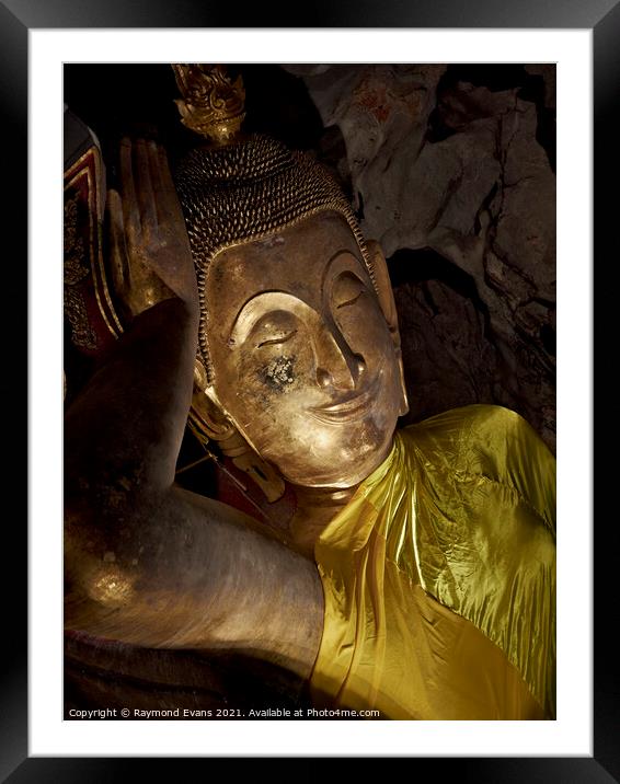 Reclining Buddha Framed Mounted Print by Raymond Evans