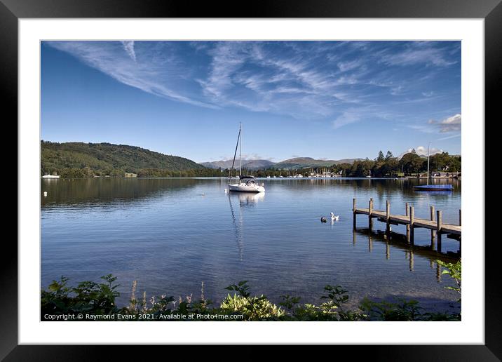 Lake Windermere Cumbria Framed Mounted Print by Raymond Evans