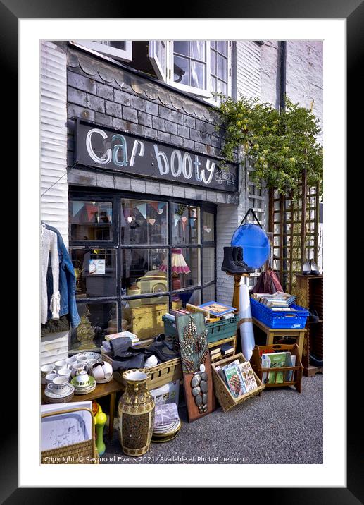 Polperro second hand shop  Framed Mounted Print by Raymond Evans