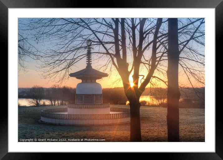 Peace Pagoda Sunrise Framed Mounted Print by Grant Mckane