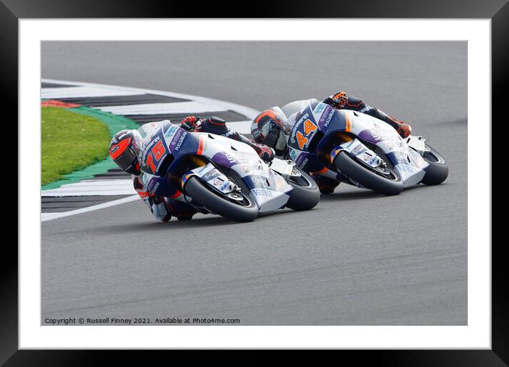 British Moto GP 2021 Silverstone: MOTO 2  Framed Mounted Print by Russell Finney