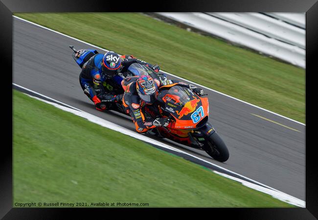 British Moto GP 2021Silverstone: MOTO 2  Framed Print by Russell Finney