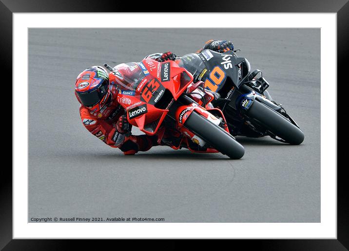 British Moto GP 2021Silverstone: MOTO GP Framed Mounted Print by Russell Finney