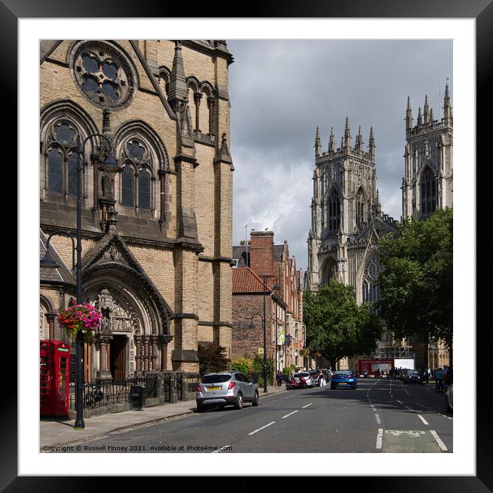 York Minster Cathedral in Britain Framed Mounted Print by Russell Finney