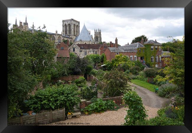 York Minster Cathedral in Britain Framed Print by Russell Finney