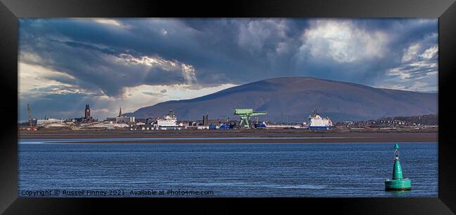 Barrow-in-Furness and the Piel Channel Framed Print by Russell Finney