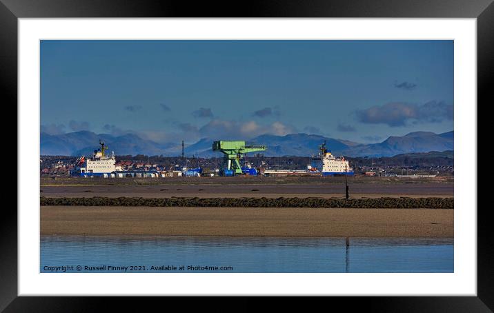 Barrow-in-Furness and the Piel Channel Framed Mounted Print by Russell Finney