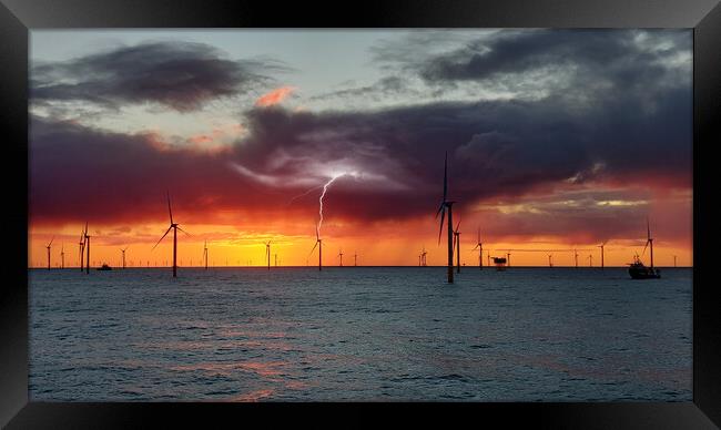 Merkur wind farm Germany Framed Print by Russell Finney