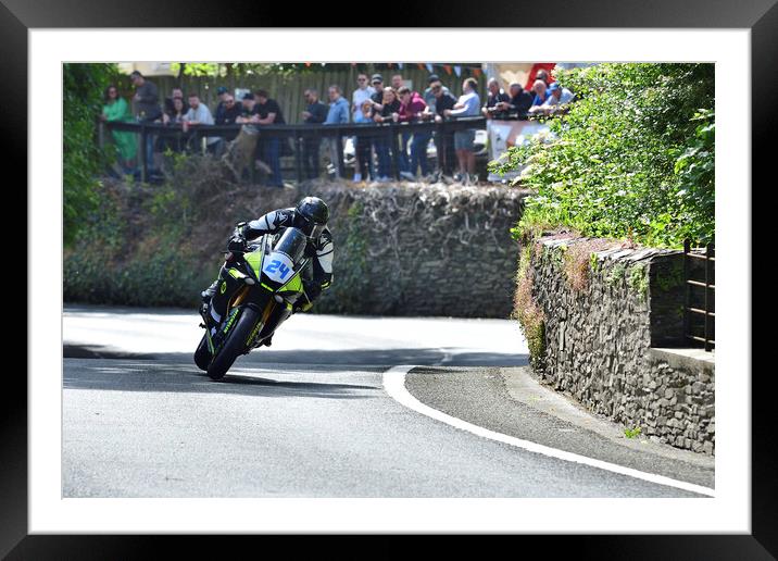 2022 IOM TT tourist trophy races, motorbikes, MotoGP, BSB, WSBK, UK England Framed Mounted Print by Russell Finney