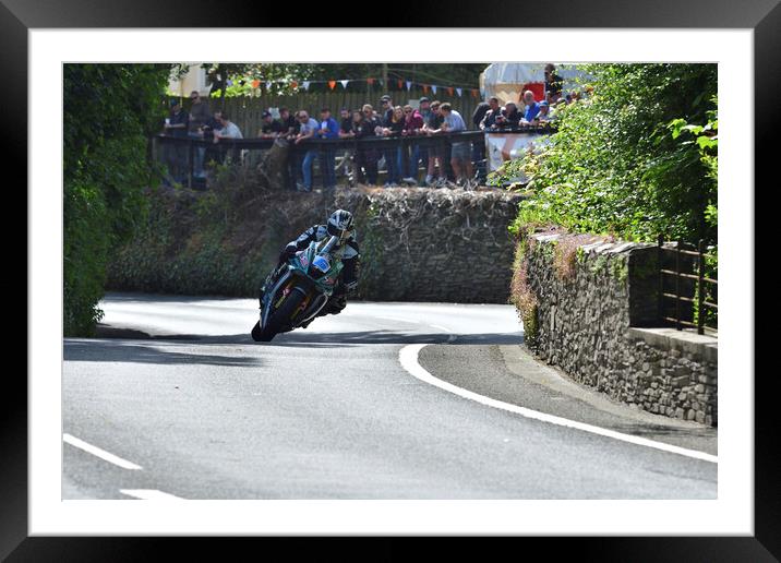 2022 IOM TT tourist trophy races, motorbikes, MotoGP, BSB, WSBK, Gas Monkey, UK England Framed Mounted Print by Russell Finney