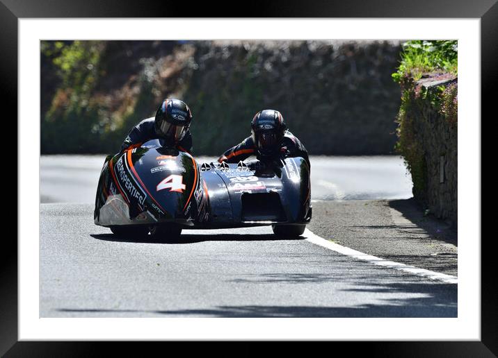 2022 Isle of Man TT Sidecar Race 2 Friday June 10 Framed Mounted Print by Russell Finney