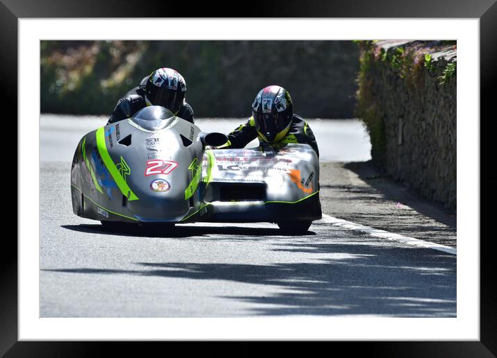 2022 Isle of Man TT Sidecar Race 2 Friday June 10 Framed Mounted Print by Russell Finney