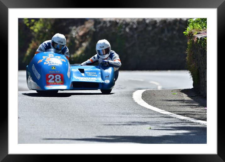 2022 Isle of Man TT Sidecar Race 2 Friday June 10 Framed Mounted Print by Russell Finney