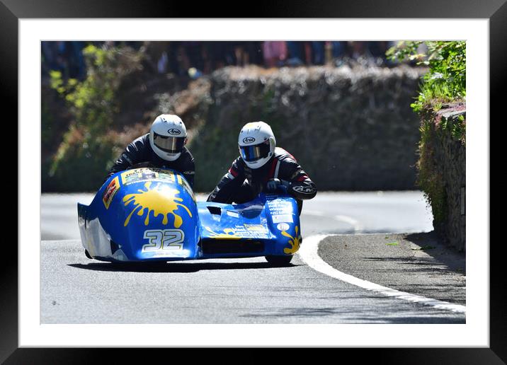 2022 Isle of Man TT Sidecar Race 2 Friday June 10 Framed Mounted Print by Russell Finney