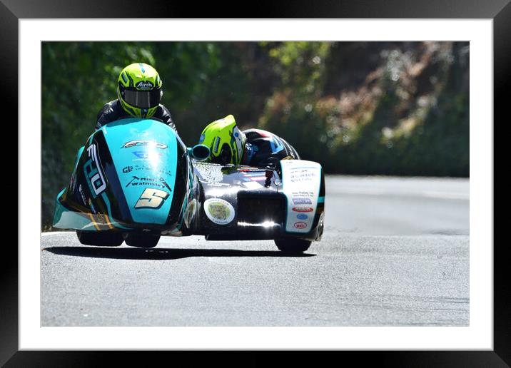 2022 Isle of Man TT Sidecar Race 2 Friday June 10 Framed Mounted Print by Russell Finney