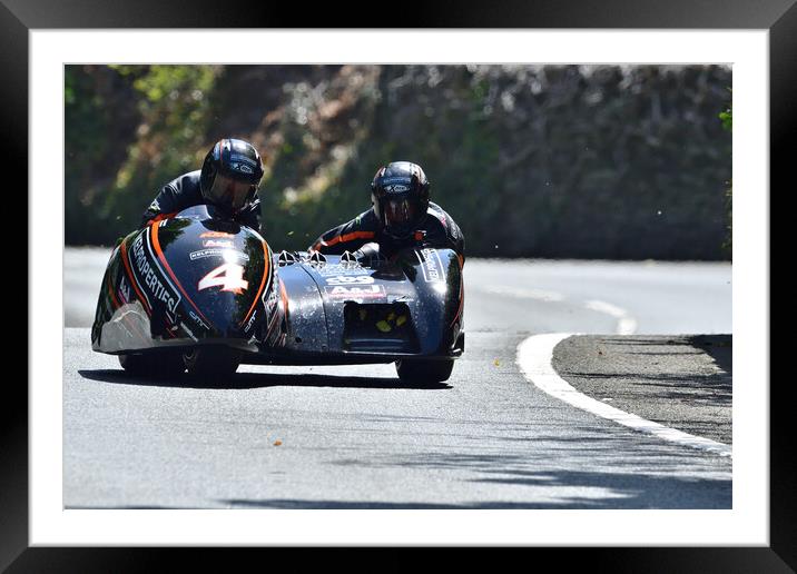 2022 Isle of Man TT Sidecar Race 2 Friday June 10 Framed Mounted Print by Russell Finney