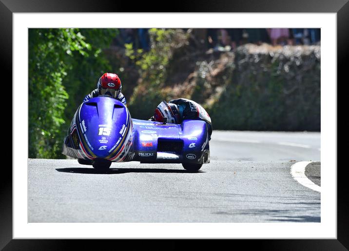 2022 Isle of Man TT Sidecar Race 2 Friday June 10  Framed Mounted Print by Russell Finney