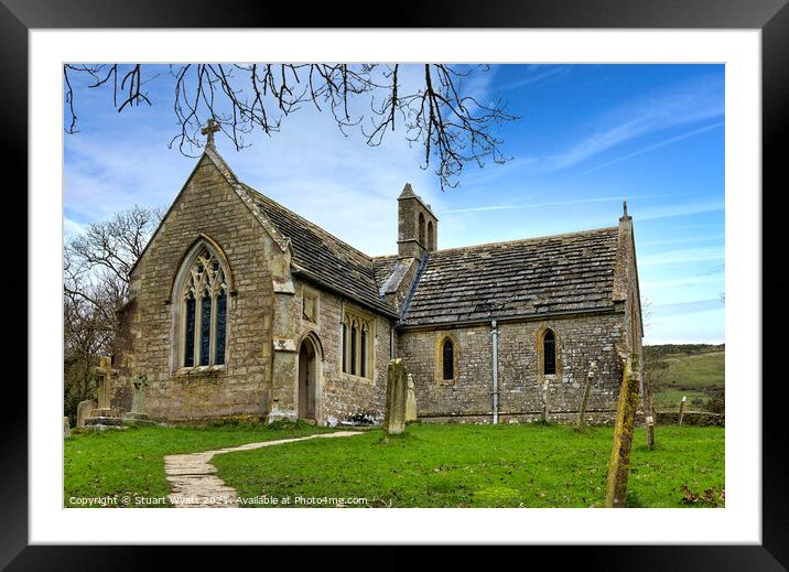 Tyneham Church, Purbeck, Dorset Framed Mounted Print by Stuart Wyatt