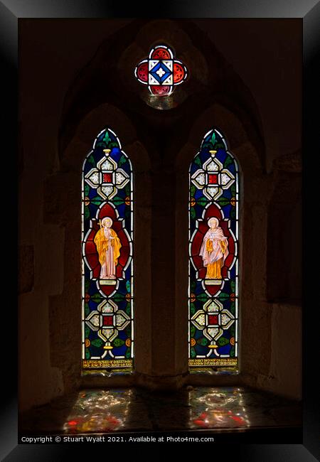 Stained Glass Window, St Peter's Church, Church Kn Framed Print by Stuart Wyatt