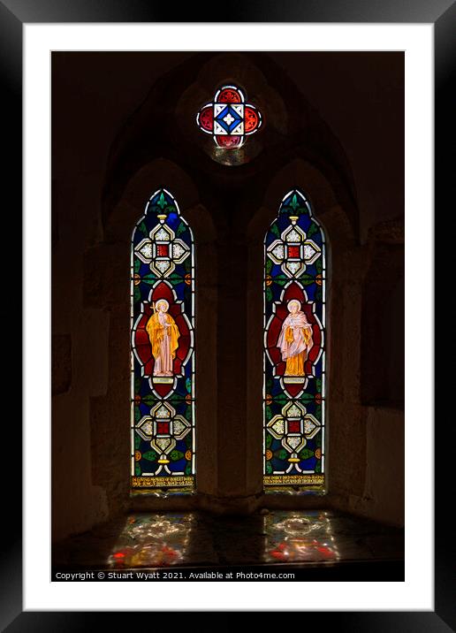 Stained Glass Window, St Peter's Church, Church Kn Framed Mounted Print by Stuart Wyatt