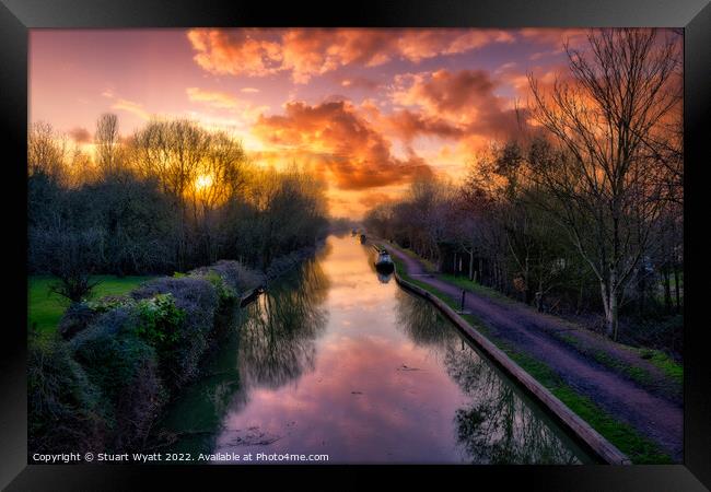 Sunset On The Canal Framed Print by Stuart Wyatt