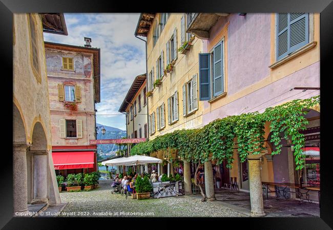 Street Scene at Orta San Giulio Framed Print by Stuart Wyatt