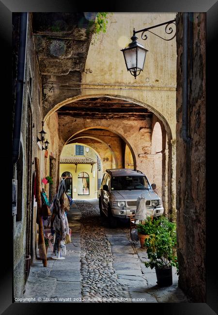 Italian Street Scene: Orta San Giulio Framed Print by Stuart Wyatt
