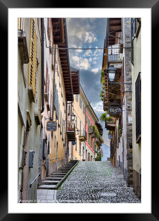 Connobio Street, Lake Maggiore, Italy Framed Mounted Print by Stuart Wyatt
