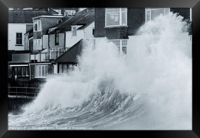 Wave at St. Ives, Cornwall Framed Print by Stuart Wyatt
