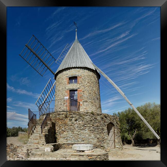 14th Century Windmill at Collioure, France Framed Print by Stuart Wyatt