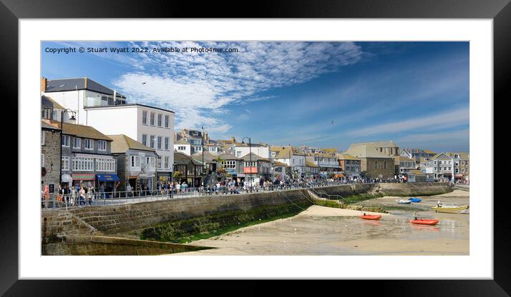 St Ives Harbour and Wharf Framed Mounted Print by Stuart Wyatt