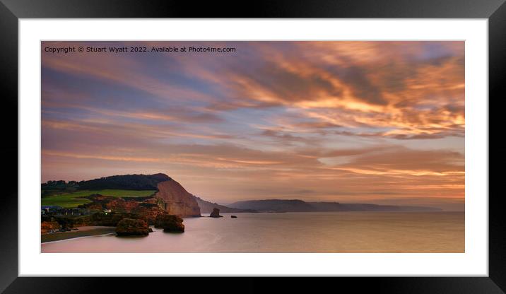 Ladram Bay: Devon Coast Sunrise Framed Mounted Print by Stuart Wyatt