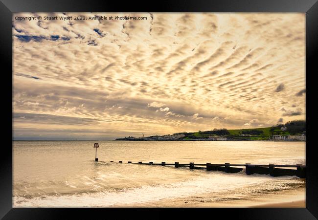 Swanage Golden Hour Framed Print by Stuart Wyatt