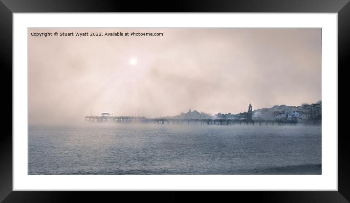 Sun rising over Swanage Pier Framed Mounted Print by Stuart Wyatt