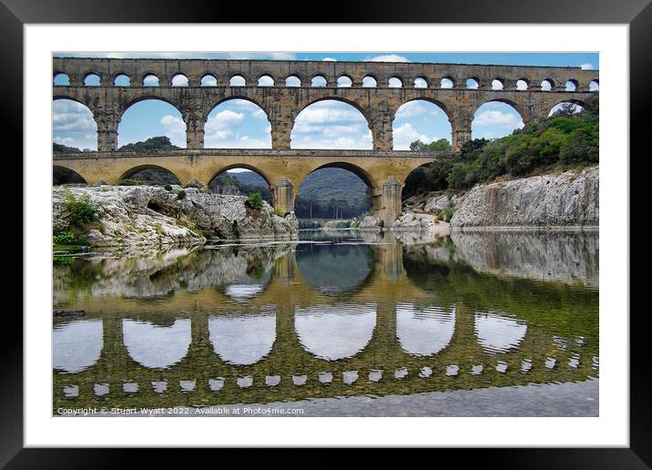 Pont du Gard Roman Bridge & Aqueduct Framed Mounted Print by Stuart Wyatt
