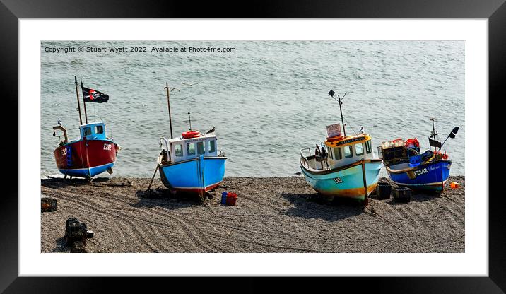 Beer Beach Fishing Boats Framed Mounted Print by Stuart Wyatt