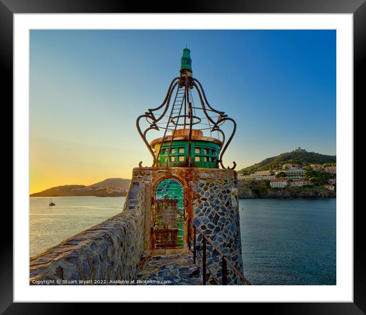 The old lighthouse, Collioure, France Framed Mounted Print by Stuart Wyatt