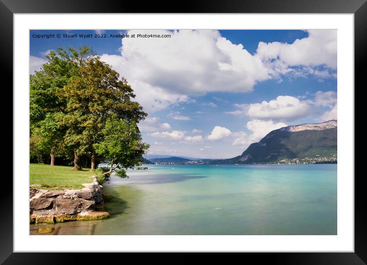 The emerald water of Lake Annecy Framed Mounted Print by Stuart Wyatt
