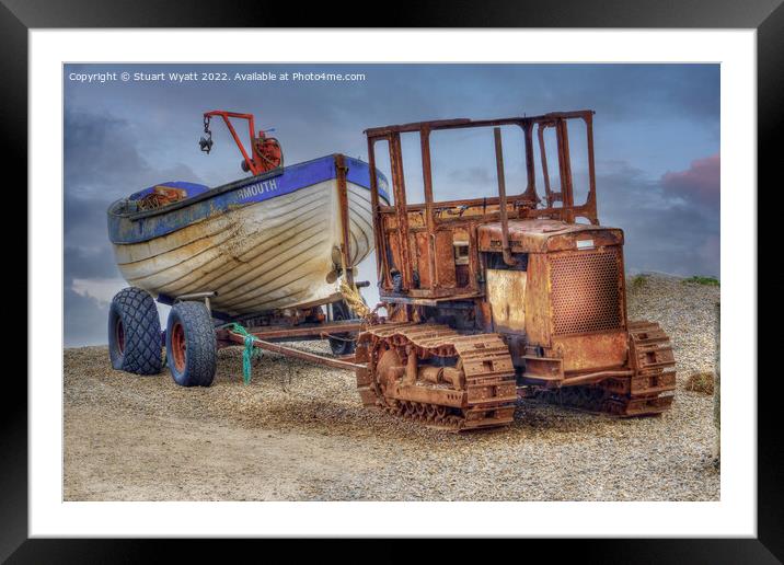 beach fishing boat Framed Mounted Print by Stuart Wyatt