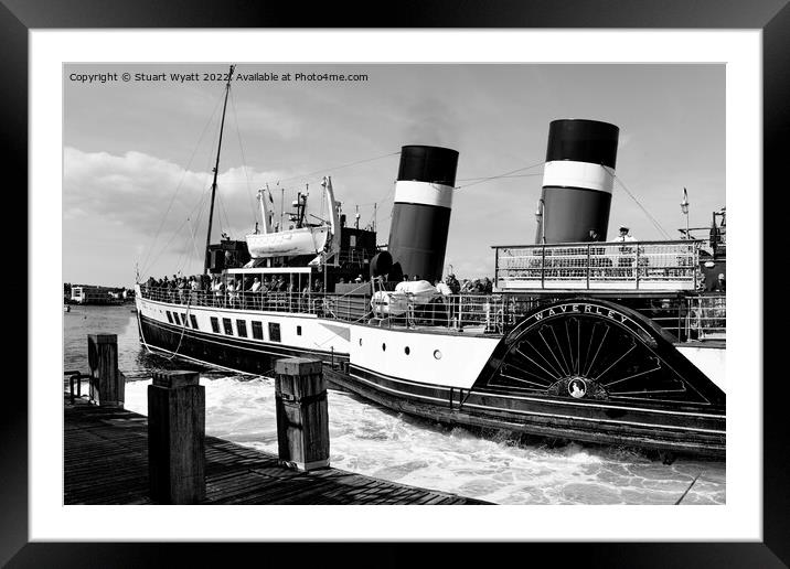 Swanage Pier: Paddle Steamer Waverley Framed Mounted Print by Stuart Wyatt