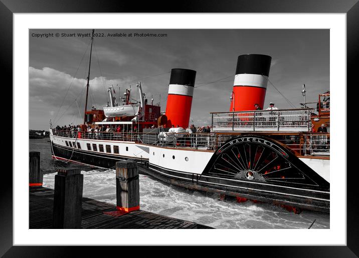 Swanage Pier and Paddle Steamer Waverley Framed Mounted Print by Stuart Wyatt
