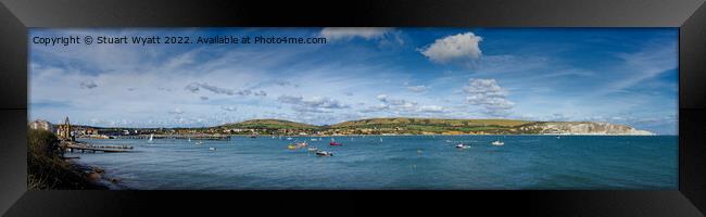 Swanage Bay Panorama Framed Print by Stuart Wyatt