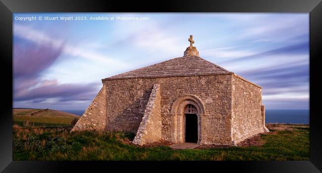 St Aldhelms Chapel, St Albans Head, Dorset Framed Print by Stuart Wyatt