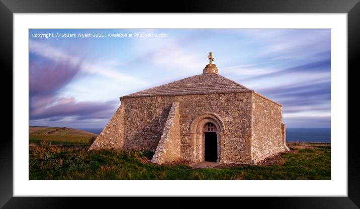 St Aldhelms Chapel, St Albans Head, Dorset Framed Mounted Print by Stuart Wyatt